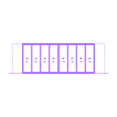 Buildings Sliding Doors Multi Slide Door Pocket 8 Panels Bi Part Outline Svg Vector, Free Vectors File